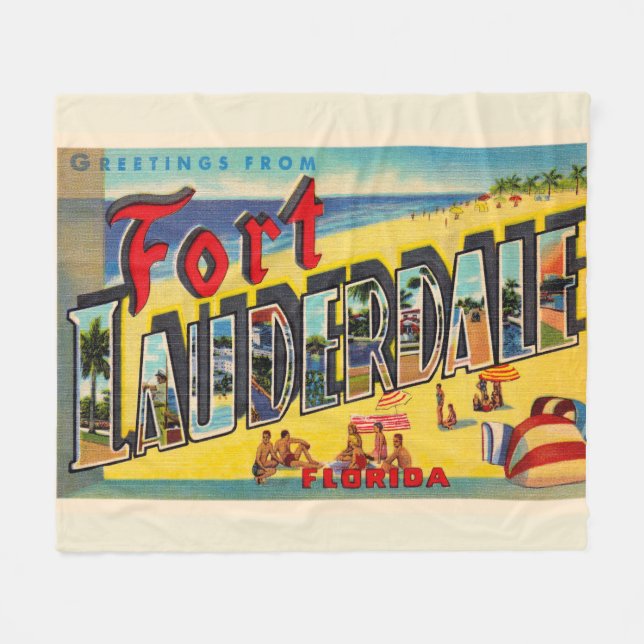 Fort Lauderdale Florida FL Großer Brief Postkarte Fleecedecke (Vorderseite (Horizontal))