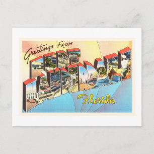 Fort Lauderdale Florida FL Vintage Travel Souvenir Postkarte