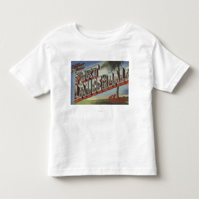 Fort Lauderdale, Florida - große Buchstabe-Szenen Kleinkind T-shirt (Vorderseite)
