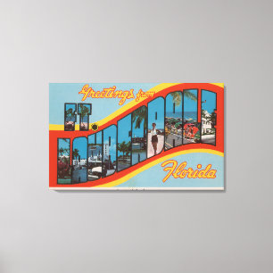 Fort Lauderdale, Florida - große Buchstabe-Szenen Leinwanddruck