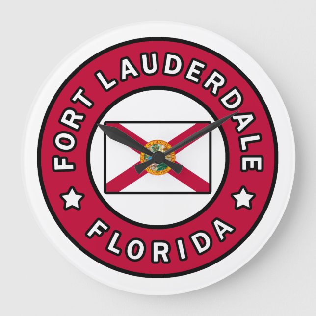 Fort Lauderdale Florida Große Wanduhr (Vorderseite)