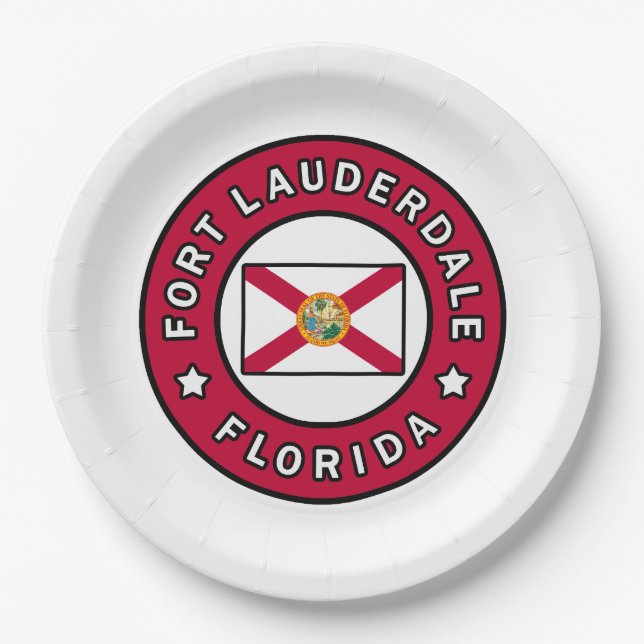 Fort Lauderdale Florida Pappteller (Vorderseite)
