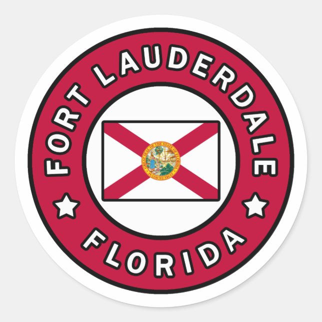 Fort Lauderdale Florida Runder Aufkleber (Vorderseite)