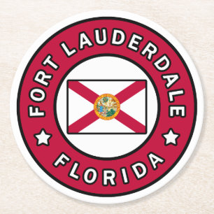 Fort Lauderdale Florida Runder Pappuntersetzer