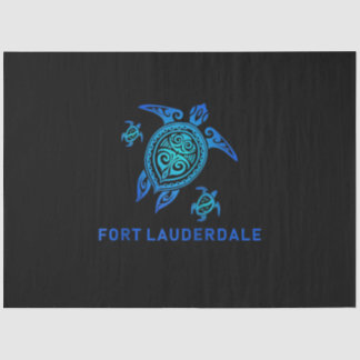Fort Lauderdale Florida Sea Blue Tribal Turtle Seidenpapier