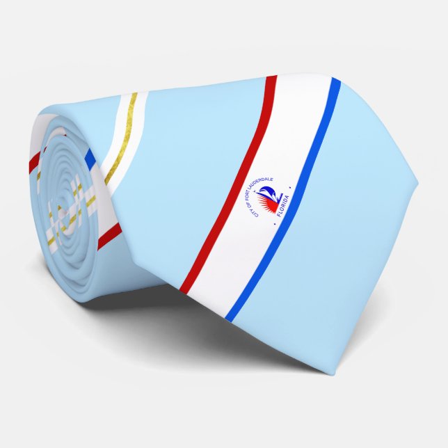 Fort Lauderdale (Florida) Stadtflagge Neck Tie Krawatte (Gerollt)