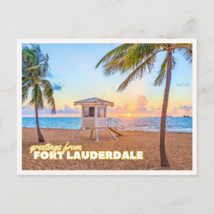 Fort Lauderdale Florida Strand Sonnenuntergang Ret Postkarte