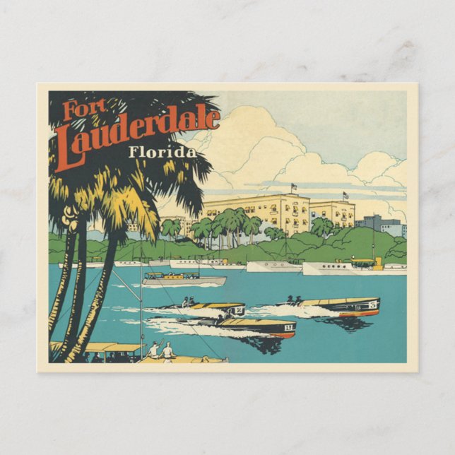 Fort Lauderdale Florida Vintag 20 Postkarte (Vorderseite)