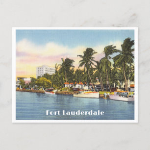 Fort Lauderdale Florida Vintage-Ansicht vom Fluss Postkarte