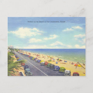 Fort Lauderdale, Florida, Vintage Strandszene Postkarte