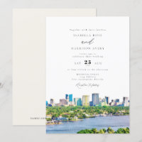 FORT LAUDERDALE Hochzeit der Wasserfarbe Skyline