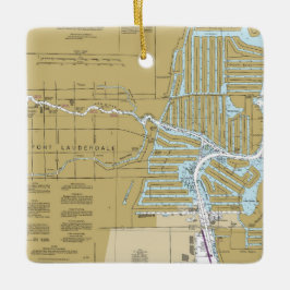 Fort Lauderdale Nautical Chart Keramikornament