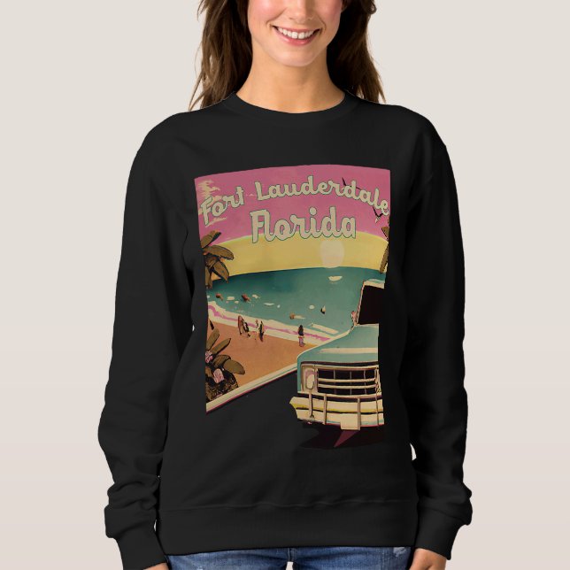 Fort Lauderdale Retro Beach Vacation Souvenir Surf Sweatshirt (Vorderseite)