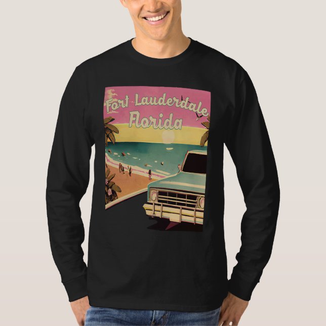 Fort Lauderdale Retro Beach Vacation Souvenir Surf T-Shirt (Vorderseite)