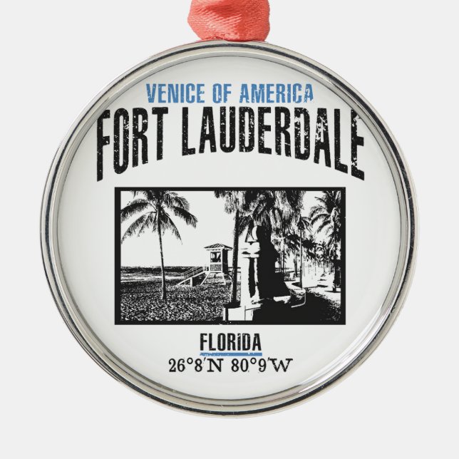 Fort Lauderdale Silbernes Ornament (Vorne)