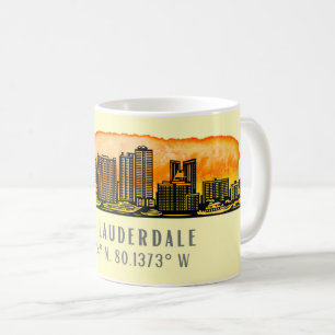 Fort Lauderdale Skyline & Coordinates Kaffeetasse