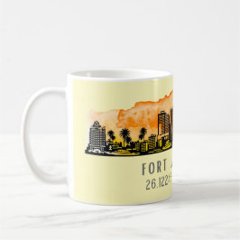 Fort Lauderdale Skyline & Coordinates Kaffeetasse