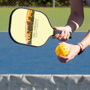 Fort Lauderdale Skyline & Coordinates Pickleball Schläger