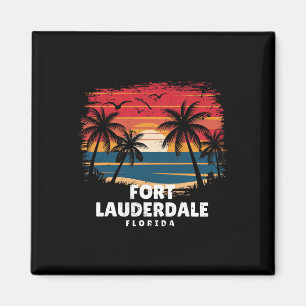 Fort Lauderdale Strand Florida Surfer Palmbaum Magnet