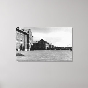 Fort Lewis, WA View Barracks und Berg Rainier Leinwanddruck