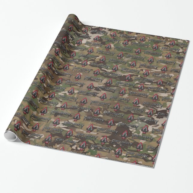 Fort Liberty Camouflage Wrapping Paper Geschenkpapier (Ungerollt)