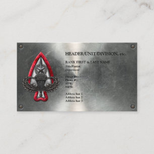 Fort Liberty Customizable Metallic Business Card Visitenkarte