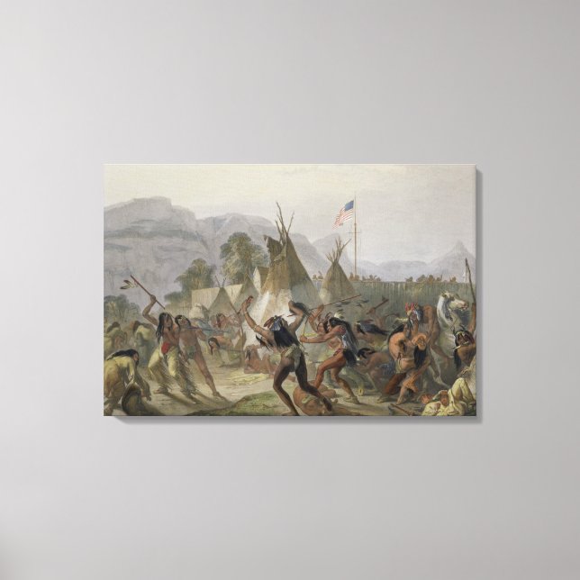 Fort Mackenzie, August 28. 1833, Platte 42 von Vo Leinwanddruck (Vorderseite)