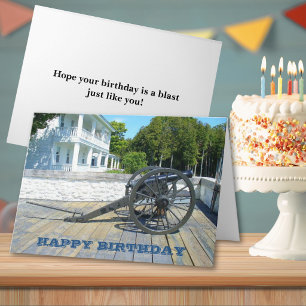 Fort Mackinac Kanone zum Geburtstag auf Mackinac I Karte