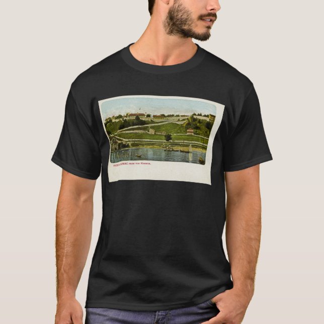 Fort Mackinac vom Hafen Vintag T-Shirt (Vorderseite)