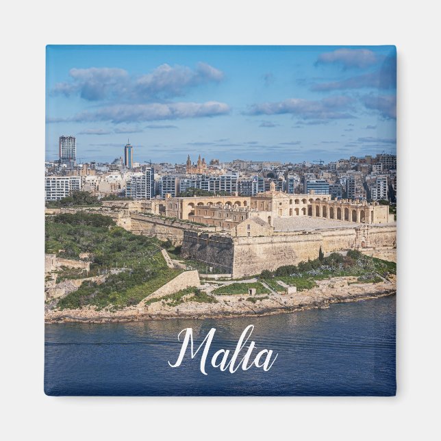 Fort Manoel und Sliema aus Valletta, Malta Magnet (Vorne)