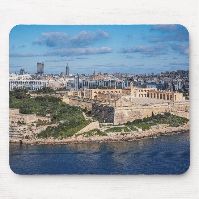 Fort Manoel und Sliema aus Valletta, Malta Mousepad (Vorne)