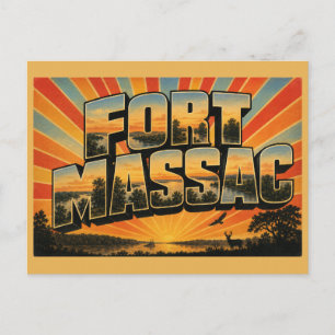 Fort Massac Illinois Fluss Klippen Wald Kunst Postkarte