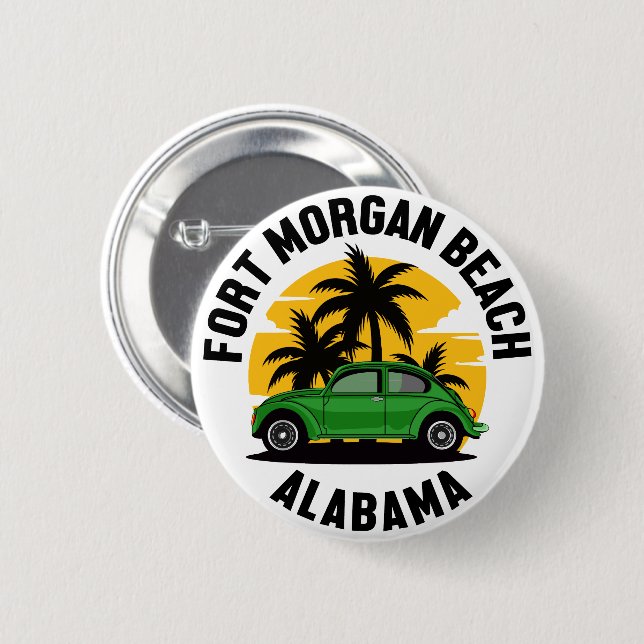 Fort Morgan Beach, Alabama Button (Vorne & Hinten)