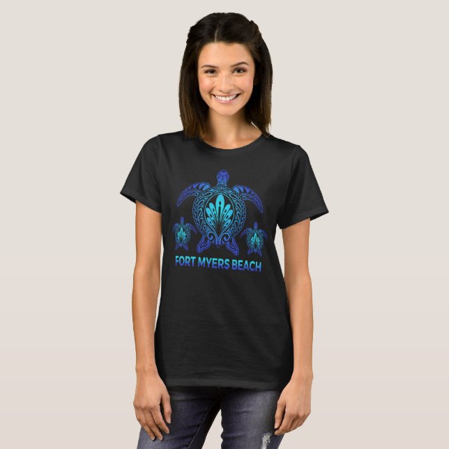 Fort Myers Beach Florida Blue Sea Turtle Souvenirs T-Shirt (Vorne ganz)