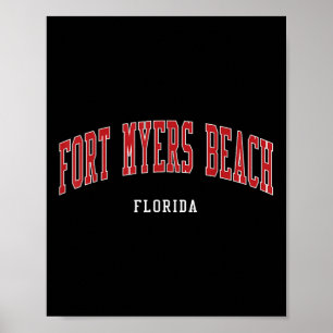 Fort Myers Beach Florida College Universitätsstil Poster