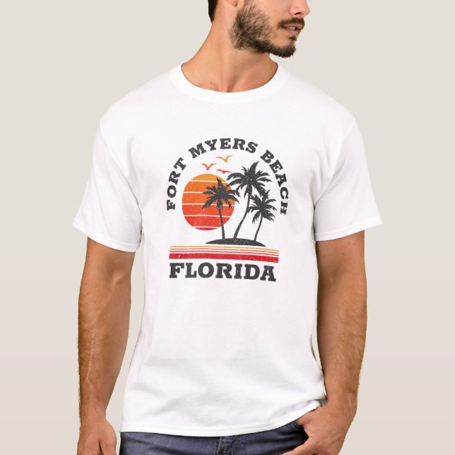 Fort Myers Beach Florida Retro Souvenir Geschenk T-Shirt (Vorderseite)