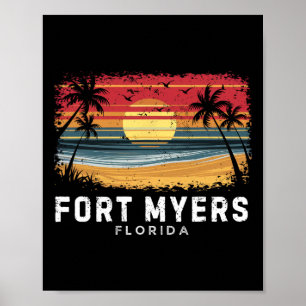 Fort Myers Beach Florida Surfbrett Strand Poster