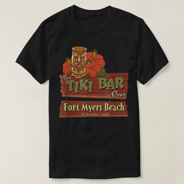 Fort Myers Beach Florida Tiki Bar Design T-Shirt (Design vorne)