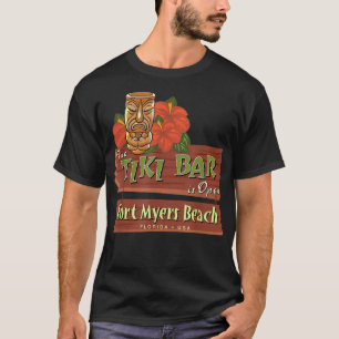 Fort Myers Beach Florida Tiki Bar Design T-Shirt