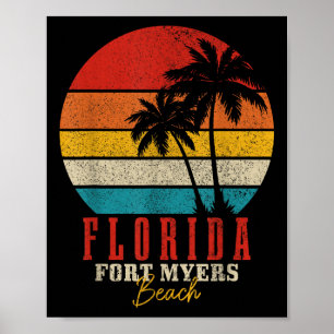 Fort Myers Beach Florida Vintage Usa Amerika Anden Poster