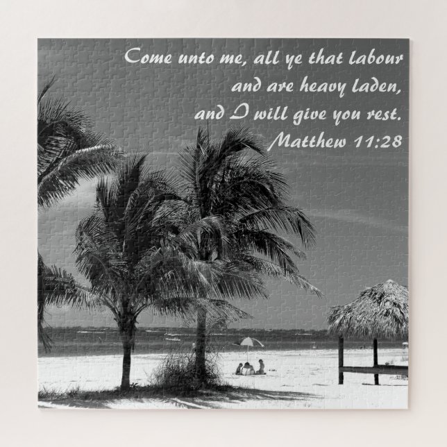 Fort Myers Beach Matthew 11:28 Inspiration Puzzle (Horizontal)