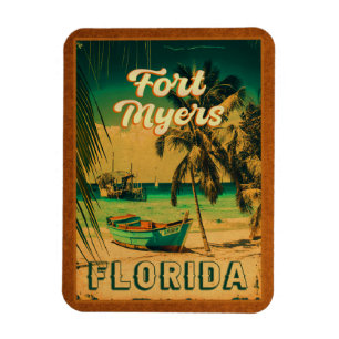 Fort Myers Beach Retro Florida Retro Souvenir 80er Magnet