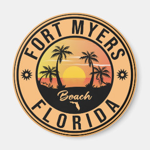 Fort Myers Beach Retro - Florida Retro Souvenir Magnet