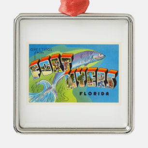Fort Myers Florida alte Vintage Reise-Andenken Ornament Aus Metall