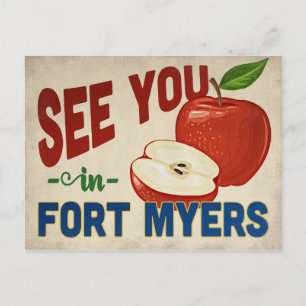 Fort Myers Florida Apfel - Vintage Reise Postkarte