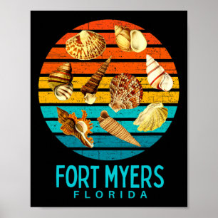 Fort Myers Florida Ozeanmuscheln Neuheit Poster
