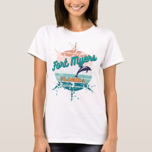 Fort Myers Florida Retro Vintag Sunset T-Shirt