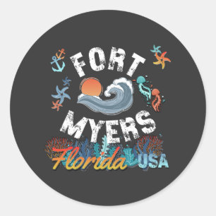 Fort Myers, Florida Runder Aufkleber