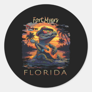 Fort Myers Florida Urlaub Süßer Alligator  Runder Aufkleber