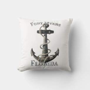 Fort Myers Florida Vacation nautical Anchor Sailin Kissen